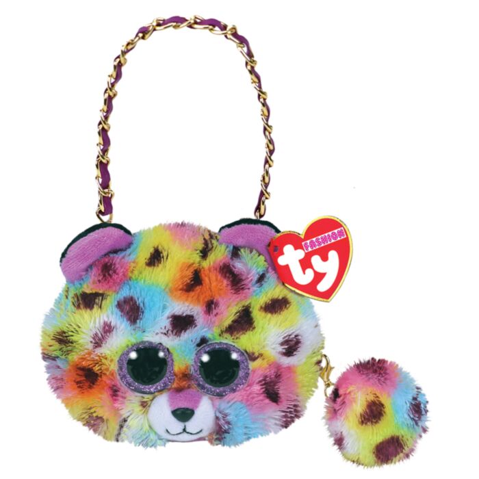 TY Fashion Giselle Plush Mini Bag Leopard Multicolor