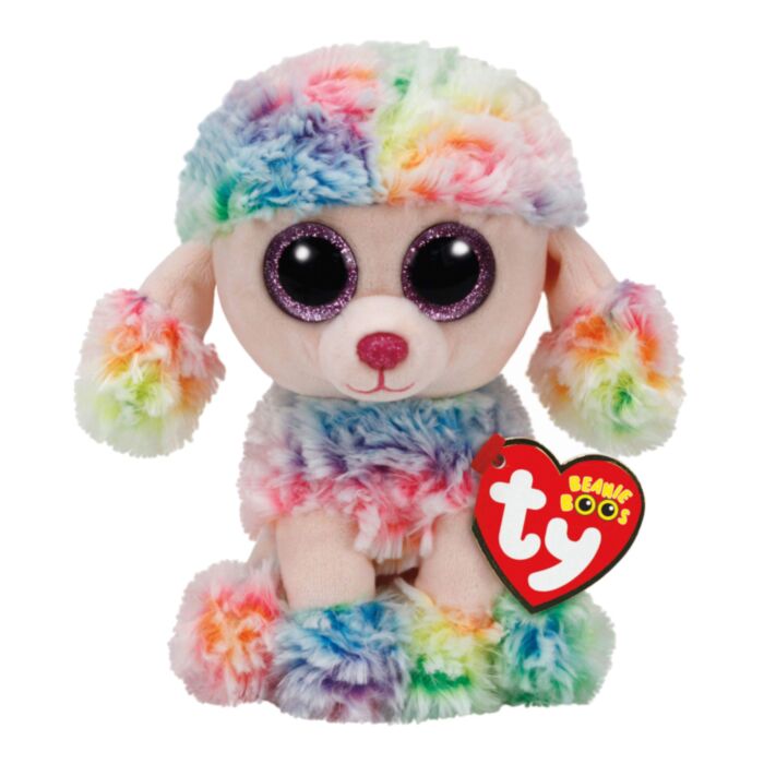 TY Beanie Boos Rainbow Plush Poodle Dog Multicolor 70cm