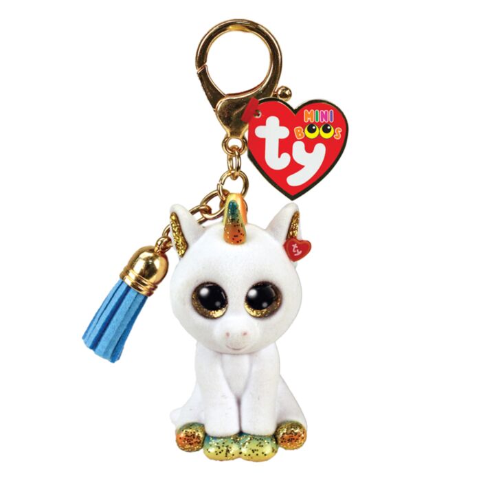 TY Mini Boos Clip Pixy Unicorn White