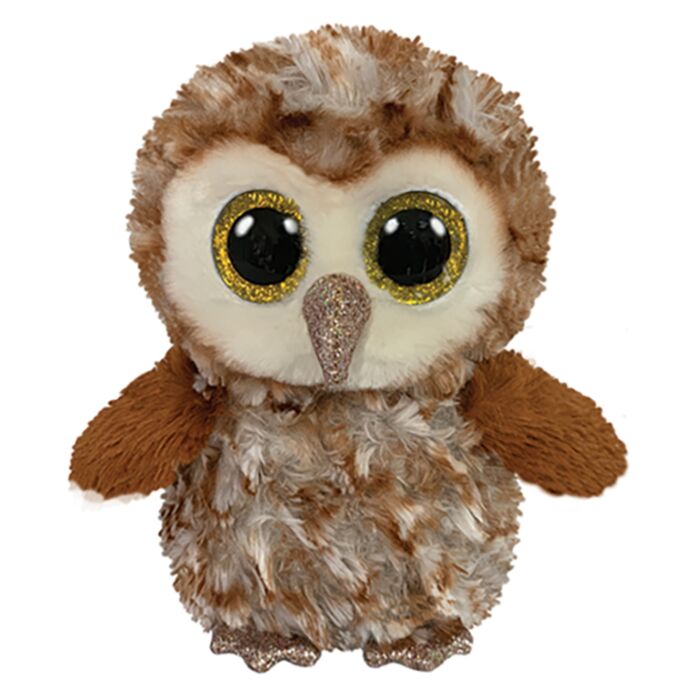 TY Beanie Boos Percy Χνουδωτή Κουκουβάγια Καφέ 15εκ