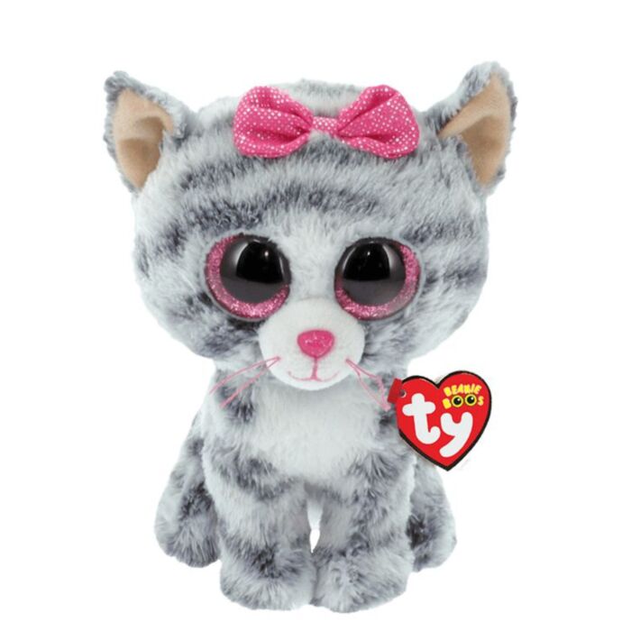 TY Beanie Boos Kiki Plush Cat Grey 23cm