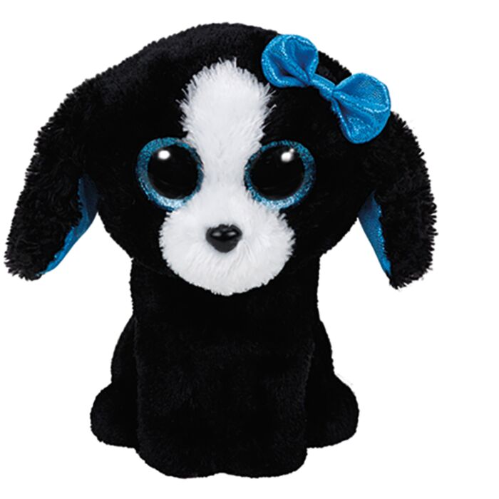 TY Beanie Boos Tracey Χνουδωτό Σκυλάκι Λευκό Και Μαύρο 15εκ