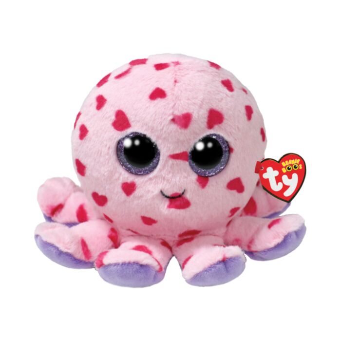 TY Beanie Boos Bubbles Χνουδωτό Χταπόδι Ροζ Με Καρδιές 15εκ