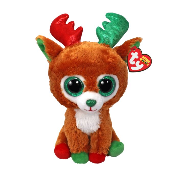 TY Beanie Boos Tinseltoes Plush Reindeer Brown 15cm