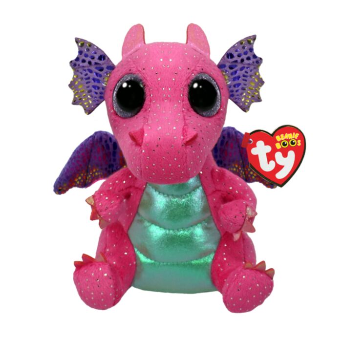 TY Beanie Boos Spitfire Χνουδωτός Δράκος Ροζ 15εκ