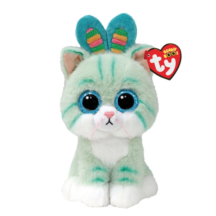 TY Beanie Boos Gumdrop Plush Cat Teal 15cm