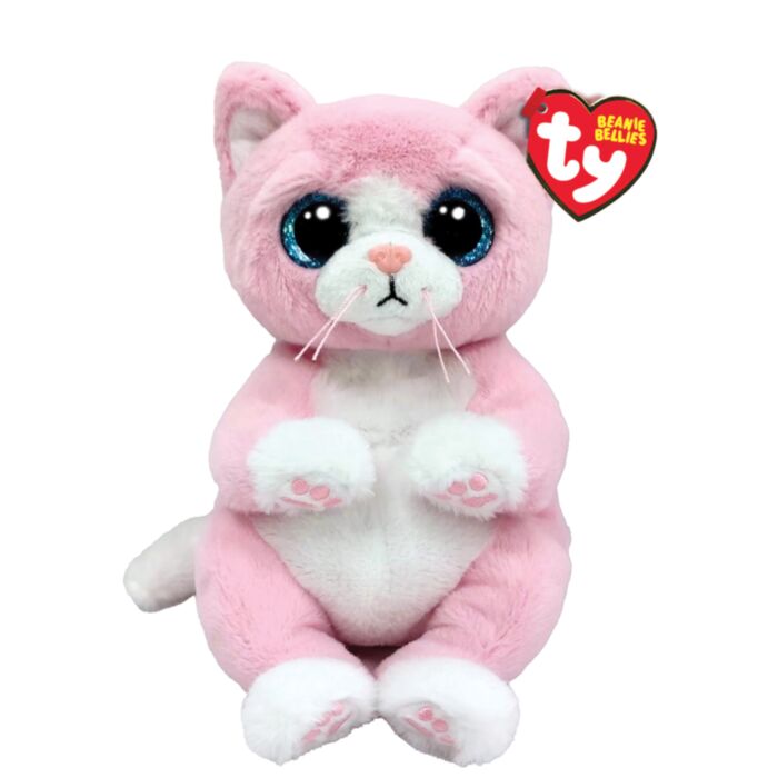 TY Beanie Bellies Lillibelle Plush Cat Pink 15cm