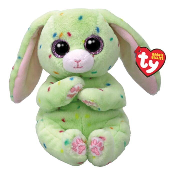 TY Beannie Bellies Fern Plush Bunny Green 15cm