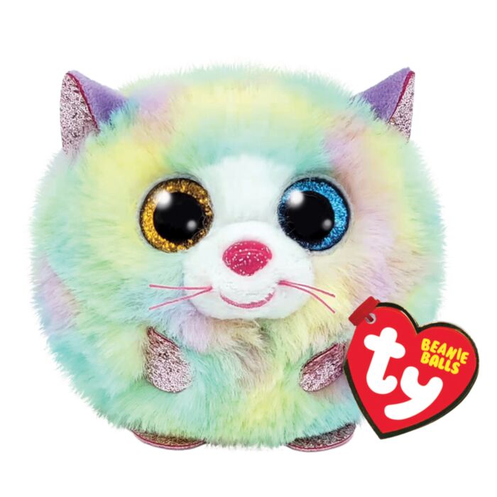 TY Beanie Balls Heather Plush Cat Multicolored