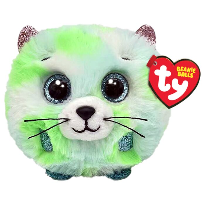 TY Beannie Balls Evie Plush Cat Green