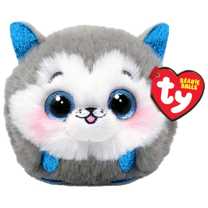 TY Beannie Balls Slush Plush Dog Husky Grey