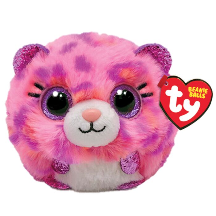 TY Beannie Balls Topaz Plush Leopard Pink