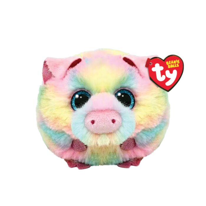 TY Beanie Balls Pigasso Plush Pig Pastel