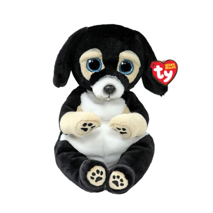 TY Beannie Bellies Ranger Plush Dog White And Black 23cm