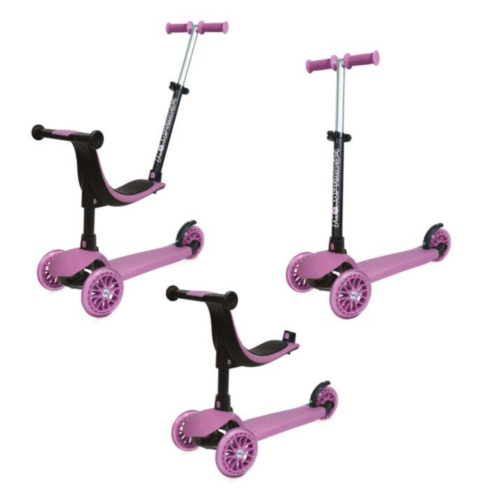 Shoko Kids Scooter Convertible 3 In 1 Pink Color For 12+ Months