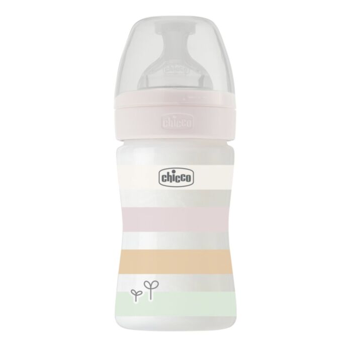 Chicco Plastic Baby Bottle Well Being Anti-Colic Pink 150ml For 0+ Months