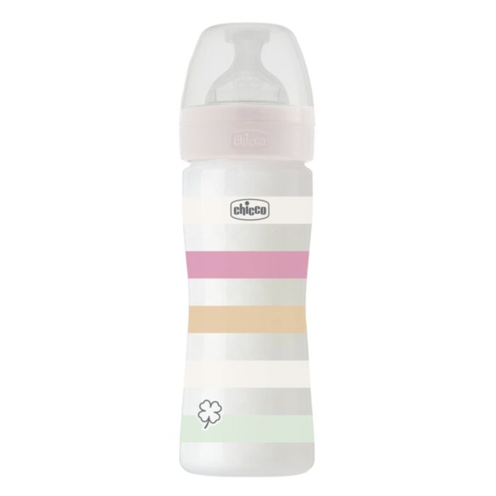 Chicco Plastic Baby Bottle Well Being Anti-Colic Pink 250ml For 2+ Months