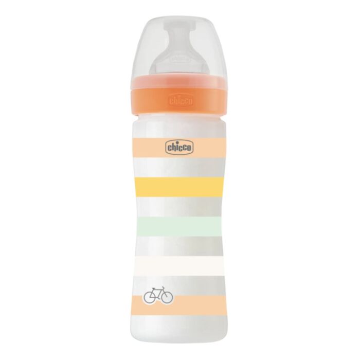 Chicco Plastic Baby Bottle Well Being Anti-Colic Yellow 250ml For 2+ Months