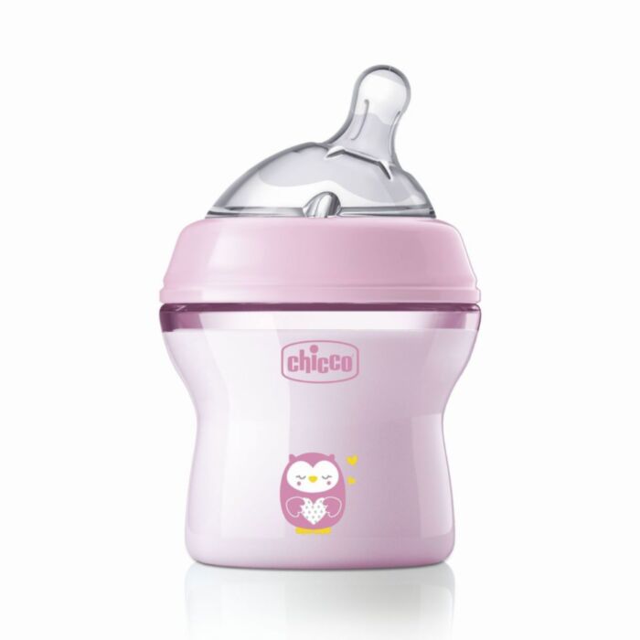 Chicco Plastic Baby Bottle Natural Feeling Anti-Colic Pink 150ml For 0+ Months