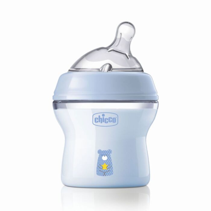 Chicco Plastic Baby Bottle Natural Feeling Anti-Colic Blue 150ml For 0+ Months