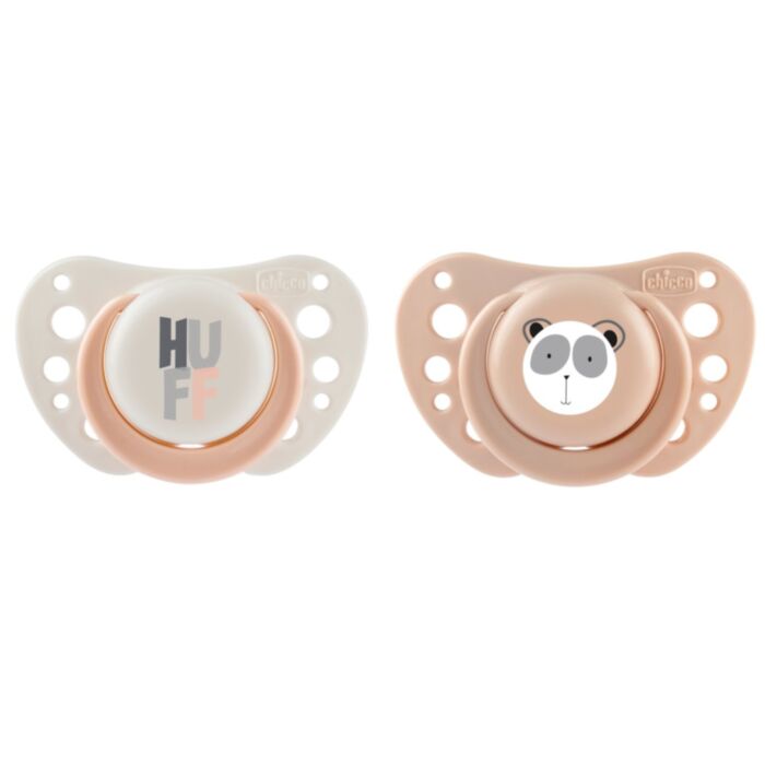 Chicco Air PhysioForma Pacifiers Beige - Pink for 0-6 Months 2 pcs