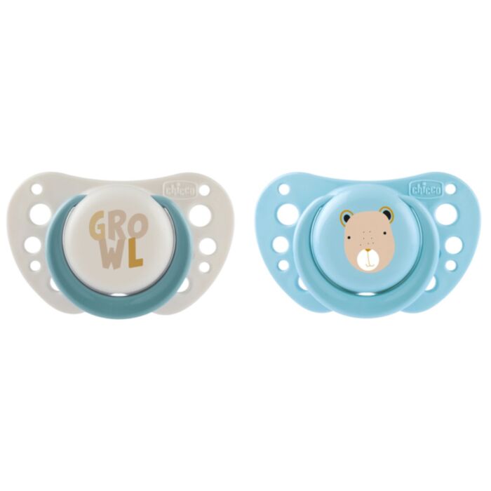 Chicco Air PhysioForma Pacifiers Beige - Blue for 0-6 Months 2 pcs