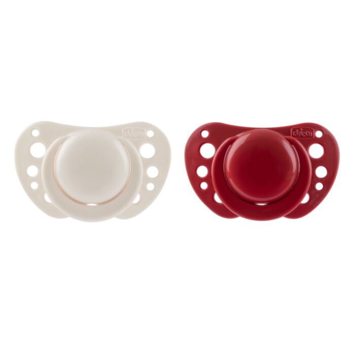 Chicco Air PhysioForma Pacifiers Beige - Bordeaux for 6-16 Months 2 pcs