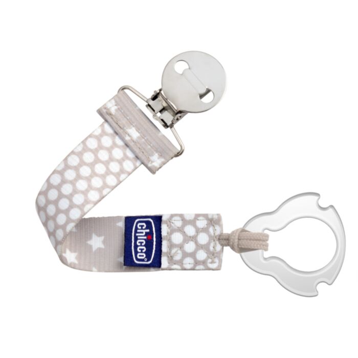 Chicco Fashion Pacifier Clip Beige for 0+ Months