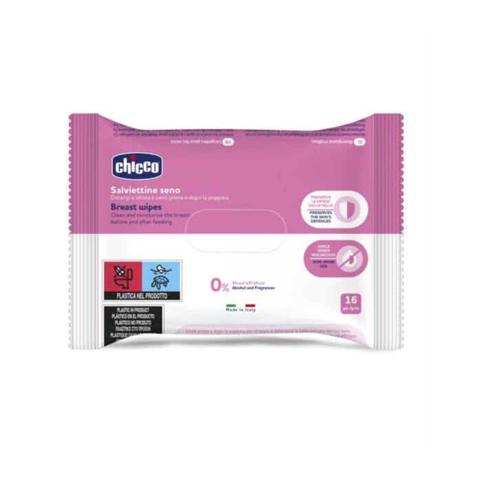 Chicco Μαντηλάκια Καθαρισμού Στήθους Natural Feeling 16τμχ