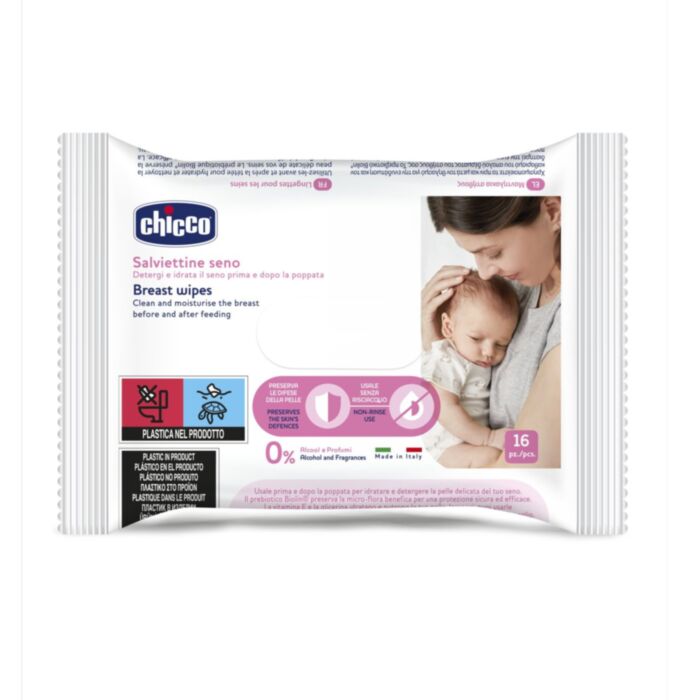 Chicco Breast Cleansing Wipes Natural Feeling 16 pcs