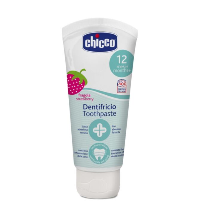 Chicco Strawberry Toothpaste 50ml with Fluoride for 12+ Months