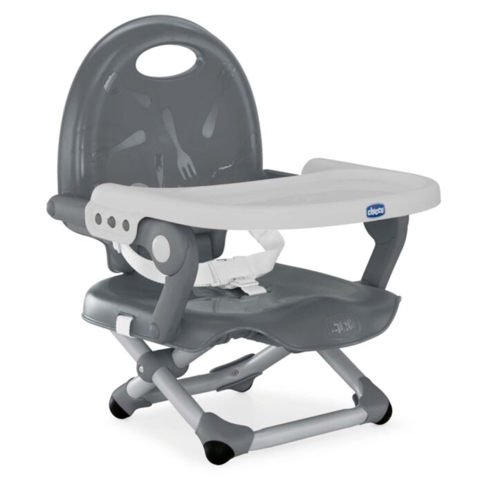 Chicco Portable Plastic Highchair for Chair Pocket Snack Dark Grey