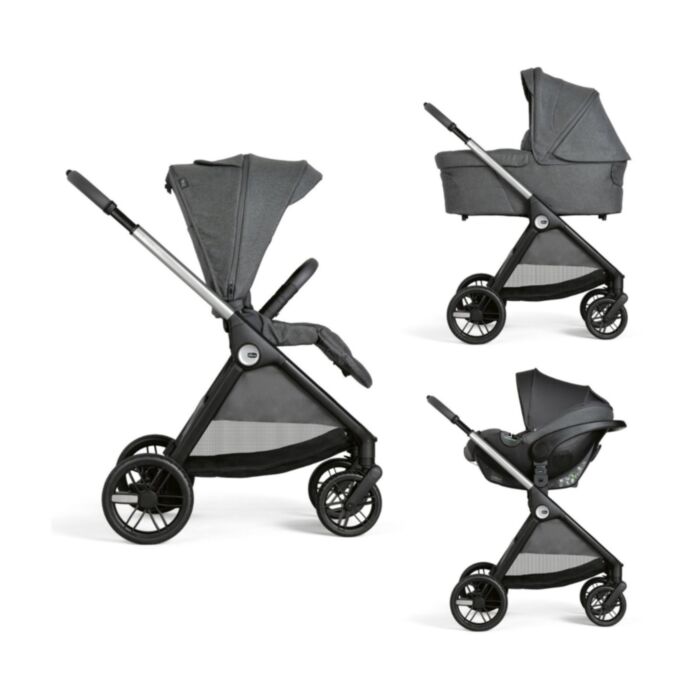 Chicco Καρότσι Μωρού Trio Bellagio - Καθισματάκι Αυτοκινήτου Kory Plus i-Size - Port Bebe Flexi Black Satin